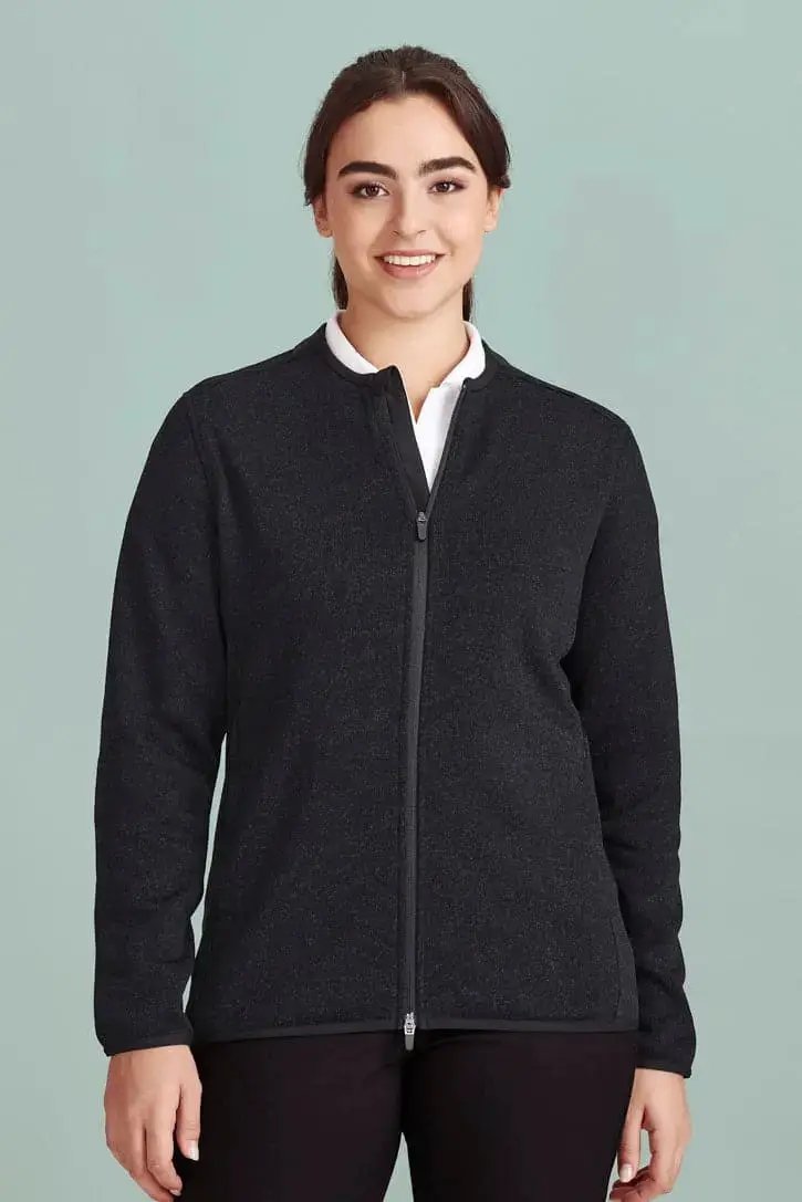 Biz Care Nova Womens Knit Jacket CO342LJ  Flash Uniforms Navy Marle XS